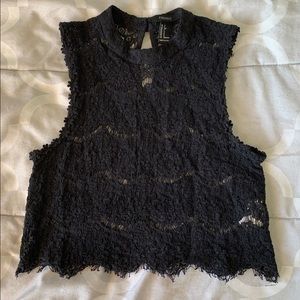 Black Lace Crop Tank